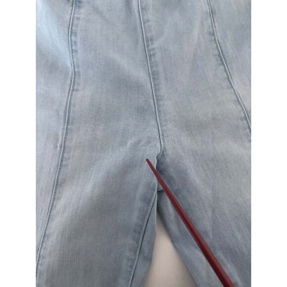 Ashley Mason Jeans 11 Blue Y2K Flare Light Wash High Rise Raw Hem Boho Soft Girl - Picture 13 of 15